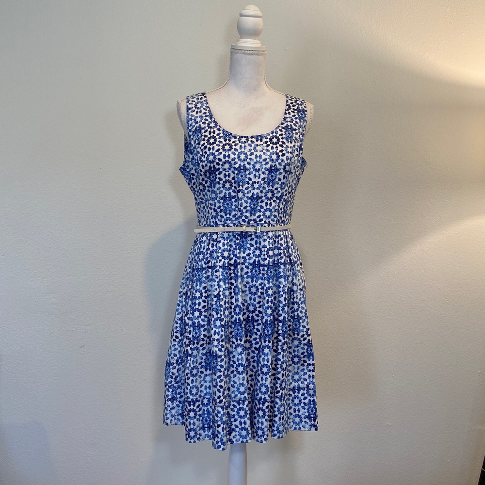 Vicky Tiel fit and flare Cotton blend dress